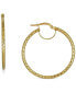ფოტო #1 პროდუქტის Textured Medium Hoop Earrings in 10k Gold, 30mm