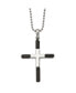 Фото #1 товара Chisel polished Black IP-plated Cross Pendant on a Ball Chain Necklace