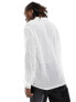 ASOS DESIGN relaxed shirt in crushed texture in white