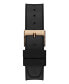 ფოტო #3 პროდუქტის Women's Multi-Function Black Genuine Leather and Silicone Watch, 38mm
