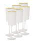 Square Shaped Wine Glasses with Rim 6 Piece Set, Service for 6