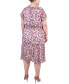 Фото #2 товара Plus Size Short Sleeve Smocked Waist Dress