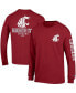 Фото #1 товара Men's Crimson Washington State Cougars Team Stack Long Sleeve T-shirt