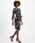 ფოტო #2 პროდუქტის Petite Printed Side Tab Sheath Dress