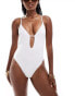 Free Society cut out back swimsuit in off white Белый, DE 36 - фото #1