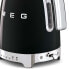 SMEG electric kettle KLF04BLEU (Black) - 1.7 L - 2400 W - Black - Plastic - Stainless steel - Adjustable thermostat - Water level indicator
