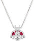 Фото #3 товара Le Vian raspberry Rhodolite (1-1/6 ct. t.w.) & Diamond (1/10 ct. t.w.) Ladybug Adjustable 19" Pendant Necklace in 14k White Gold