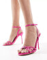 Фото #1 товара Public Desire strappy heeled sandal with heart detail in pink