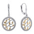 Stylish bicolor jewelry set SET215W (pendant, earrings)