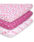 Фото #1 товара Pack n Play, Mini Crib, Portable Crib or Fitted Playard Sheets for Baby Girl, Mod Floral, 3 Pack Set
