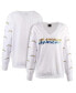 ფოტო #1 პროდუქტის Women's White Los Angeles Chargers Sequin Fleece V-Neck T-Shirt