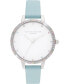 Women's Rainbow Turquoise Leather Strap Watch 34mm