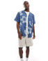 ASOS DESIGN relaxed revere shirt with hawaiian floral embroidery BLAU, M - Chest 40 - фото #1