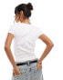 COLLUSION ribbed square neck top in white