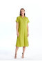 Фото #2 товара LCWAIKIKI Classic Gömlek Yaka Kendinden Desenli Kısa Kollu Kadın Elbise