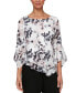 Фото #1 товара Petite Printed Asymmetrical Blouse