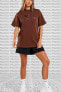 Фото #3 товара Sportswear Air Loose Fit Tee Brown Bol Kesim Kadın Tişört Kahverengi