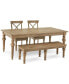 Фото #1 товара Sonora 4-pc. Dining Set (Rectangular Expandable Table + 2 X-Back Side Chairs + Bench)