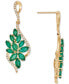 ფოტო #6 პროდუქტის Sapphire (3-1/5 ct. t.w.) & Diamond (1/4 ct. t.w.) Floral Cluster Drop Earrings in 14k White Gold (Also in Emerald & Ruby)