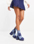 Фото #8 товара Lamoda 90s denim patchwork heeled boots in blue