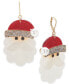 Gold-Tone Glass Bead, Imitation Pearl & Plastic Santa Drop Earrings