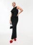 Фото #1 товара ASOS DESIGN asymmetric high neck minimal maxi dress in black