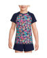 ფოტო #3 პროდუქტის Big Girls Plus Chlorine Resistant Short Sleeve Crew Neck UPF50 Rash Guard