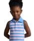 ფოტო #3 პროდუქტის Toddler and Little Girls Striped Stretch Mesh Polo Dress