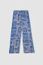 Wide Leg Desenli Cepli Yüksek Bel Geniş Paça Maroken Pantolon C8888AX24SM
