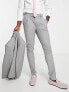 Noak premium wool-rich skinny suit trousers in ice grey