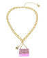 Фото #1 товара Betsey Johnson faux Stone Going All Out Purse Pendant Necklace