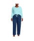 ფოტო #1 პროდუქტის Plus Size Knit Pajama Set Long Sleeve T-Shirt and Pants