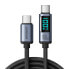 Фото #1 товара Kabel przewód USB-C z wyświetlaczem LED 100W 1.2m czarny