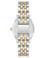 ფოტო #3 პროდუქტის Women's Quartz Two-Tone Alloy Bracelet Watch, 30mm