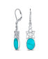 ფოტო #1 პროდუქტის Celtic Love Knot Work Bezel Set Oval Blue Natural Turquoise Lever Back Dangle Earrings Western Style For Women Sterling Silver