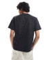 Dr Denim unisex Trooper relaxed fit t-shirt with 'world traveller' front graphic print in off black traveller