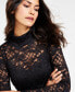 Фото #3 товара Women's Lace Mock Neck Top, Created for Macy's