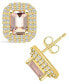 ფოტო #1 პროდუქტის Morganite (1-3/4 ct. t.w.) and Diamond (3/4 ct. t.w.) Halo Stud Earrings in 14K Yellow Gold