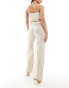 ASOS DESIGN co-ord clean wide leg trouser in stone