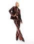 Фото #10 товара Labelrail x Dyspnea sequin high waist flared trousers co-ord in bronze