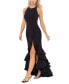 ფოტო #3 პროდუქტის Tiered Ruffles Scuba Crepe Gown