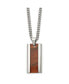 ფოტო #1 პროდუქტის Polished Koa Wood Inlay Enameled Pendant Curb Chain Necklace