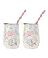 16 oz Floral Insulated Wine Tumbler, Set of 2