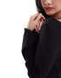 Фото #3 товара Monki pointelle long sleeve top with open neck in black