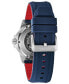 ფოტო #4 პროდუქტის Men's Automatic Marine Star Blue Silicone Strap Watch 45mm