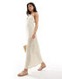 Object crochet maxi slip dress in cream