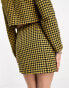 Фото #2 товара Extro & Vert super mini skirt in yellow and black tweed co-ord