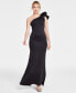 Women's One-Shoulder Scuba Crepe Gown