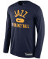 Фото #3 товара Men's Navy Utah Jazz 2021, 22 On-Court Practice Legend Performance Long Sleeve T-shirt