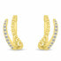 Modern gold-plated hoop earrings with zircons EA1094Y